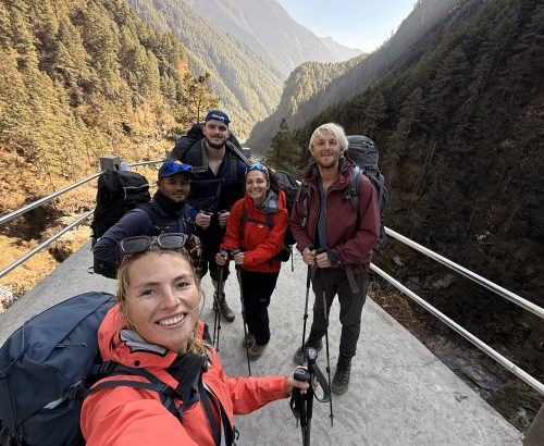 trekker Ajit Adhikari with his guests