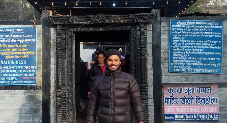 Lead guide Ajit at Muktinath Temple