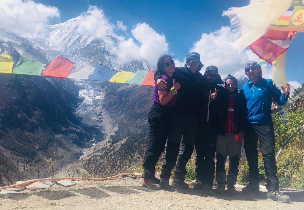 Lead guide Ajit guiding his trekkers during Annapurna Circuit Trek