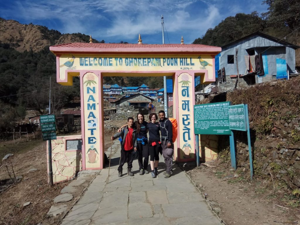 Lead guide Ajit guiding trekkers during Ghorepani Poon Hill Trek