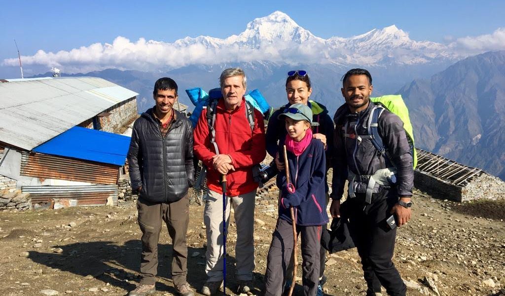 Lead Guide Ajit with his trekkers at Khopra Ridge