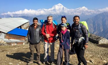 Lead Guide Ajit with his trekkers at Khopra Ridge
