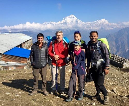 Lead Guide Ajit with his trekkers at Khopra Ridge