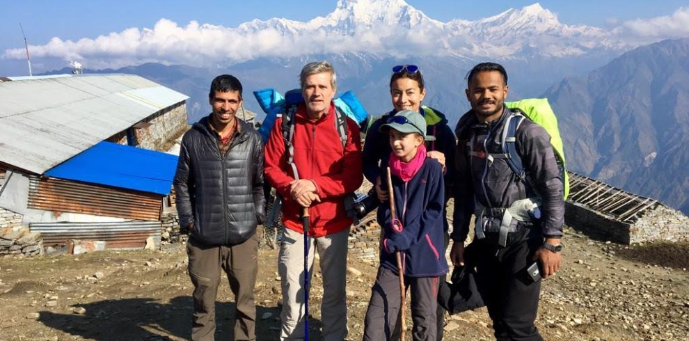 Lead Guide Ajit with his trekkers at Khopra Ridge