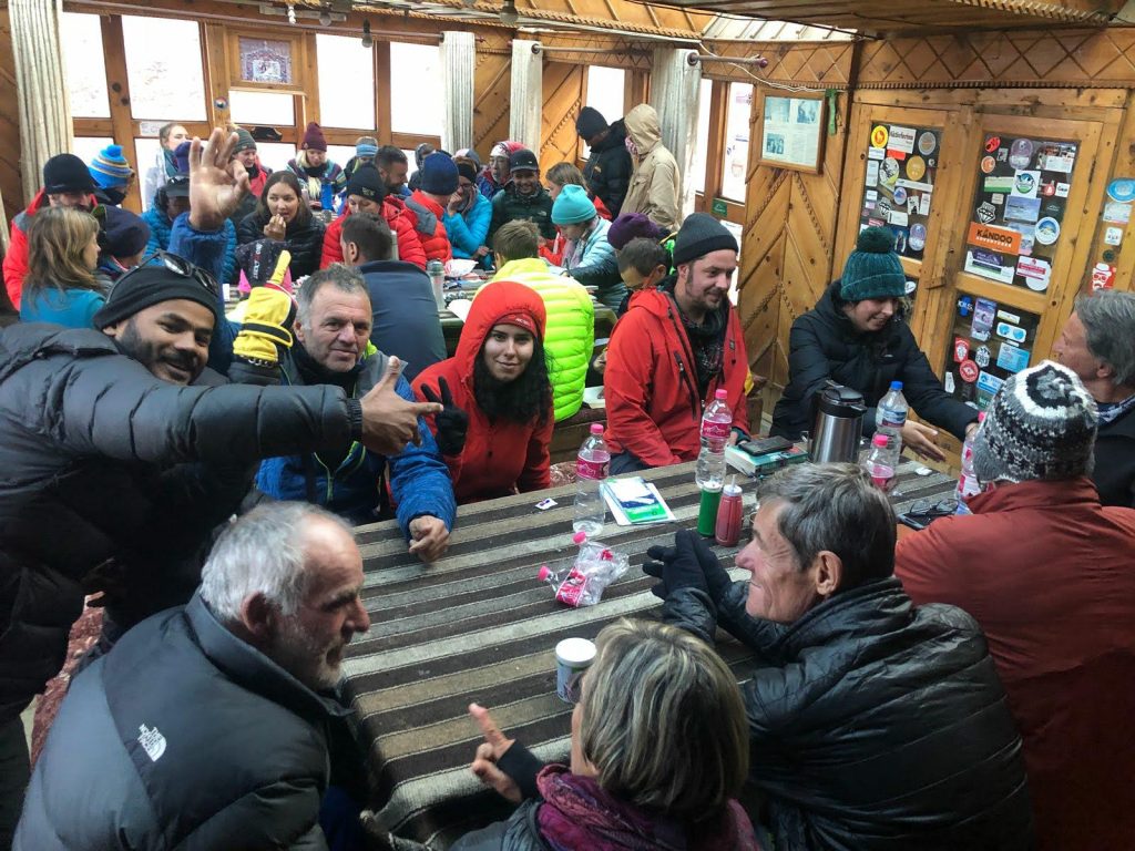 Lead Guide Ajit with his trekkers at Teahouse